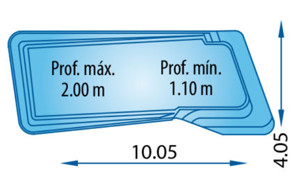 Plano piscina modelo Barcelona 100,05 x 4,05
