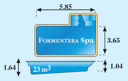 Plano piscina modelo Formentera 5,80 x 3,65