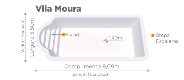 Piscina modelo Vila Moura 8,09 x 3,60
